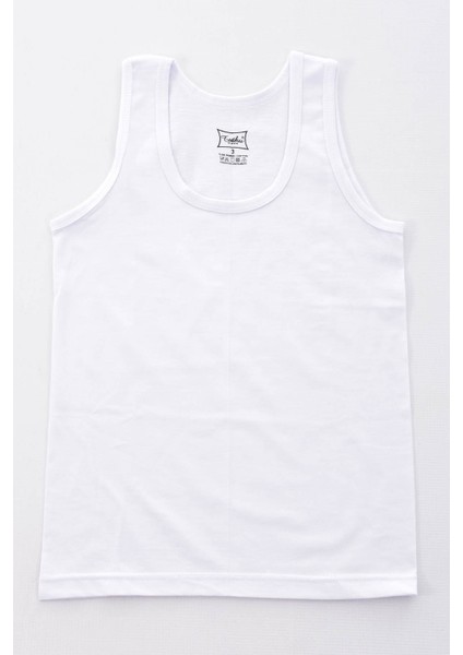 12 Adet Erkek Çocuk 0124 Atlet Beyaz