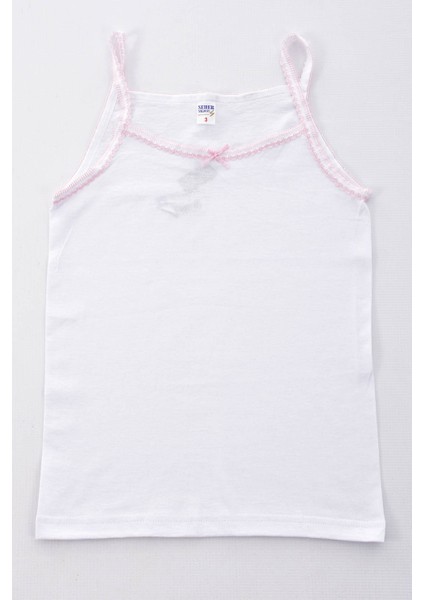 6 Adet Kız Çocuk 0048 Atlet Beyaz modelleri