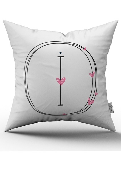 Kalpli Harfli Kırlent Kılıfı - I Harfi