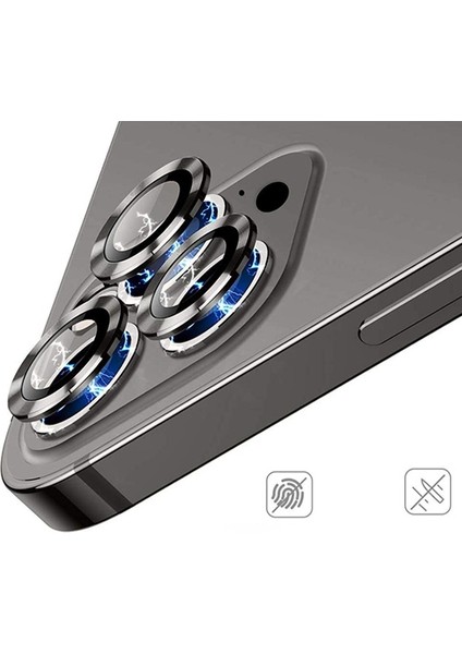 Apple iPhone 12 Pro Max 3D Metal Çerçeveli Kamera Lens Koruyucu Siyah fırsatları