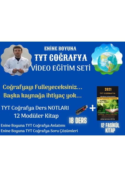 TYT 2025 Enine Boyuna Coğrafya Modüler Kitap Seti (8 Kitap - Ders Videoları)