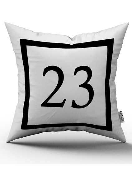 Siyah Beyaz Rakamlı Dijital Baskı Kırlent Kılıfı 23