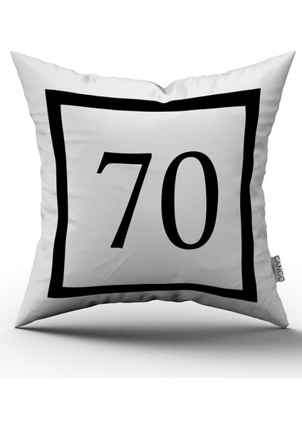 Siyah Beyaz Rakamlı Dijital Baskı Kırlent Kılıfı 70