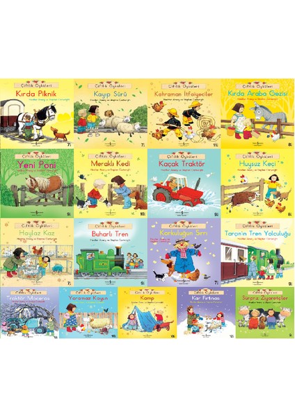 Çiftlik Öyküleri Serisi 17 Kitap Set - Kırda Piknik - Kayıp Sürü - Kahraman Itfaiyeciler - Kırda Araba Gezisi - Haylaz Kaz