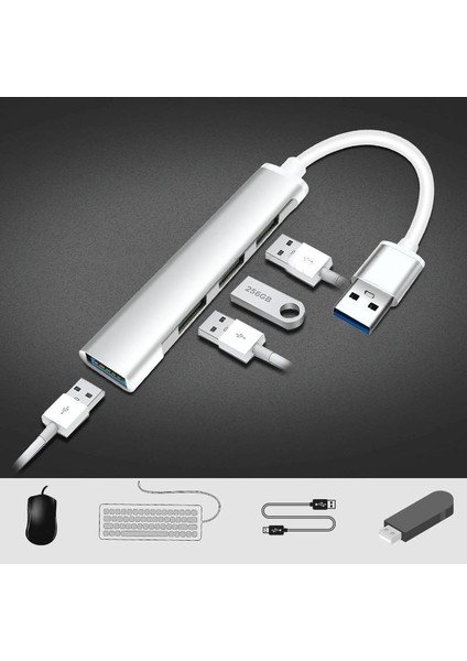 TYPE-C Hub 4 Port USB Çevirici Adaptör