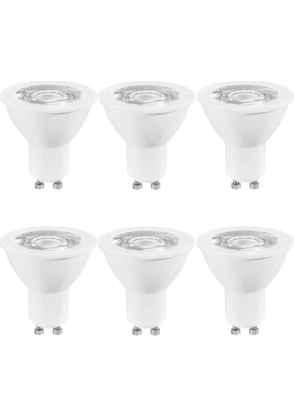 5-50W Sarı Işık 3000K GU10   LED Spot Ampul 6 Adet