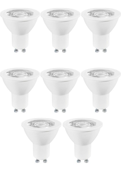 5-50W Sarı Işık 3000K GU10 LED Spot Ampul 8 Adet