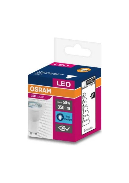5-50W Beyaz Işık 6500K GU10 LED Spot Ampul 5 Adet