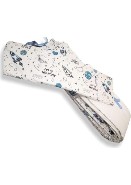 Bebek Çocuk Beşik Kenar Koruma 100X200 Beşik Için (4 Parça) Bariyer Bumper Uzay Desen