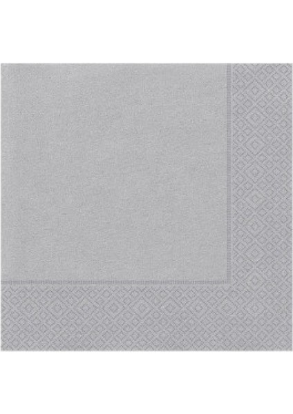 Peçete Düz Desenli Gümüş Pk:20