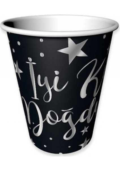 Bardak Iyiki Doğdun Varak Baskılı Siyah Pk:6