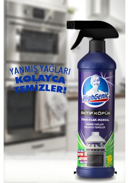 Highgenic Aktif Köpük- Fırın ,ocak, Mangal Temizleyici 750 ml