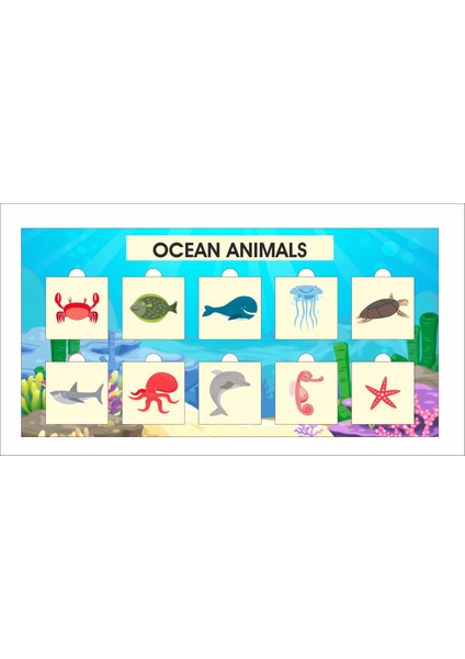 Eğitici Çocuk Okyanus Hayvanları Ahşap Bultak Puzzle