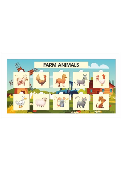 Eğitici Çocuk Çiftlik Hayvanları Ahşap Bultak Puzzle