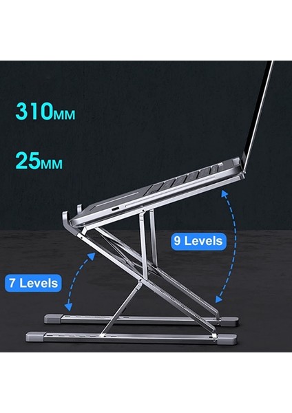 Mc Metal Notebook Ayarlanabilir Katlanabilir Stand Gri