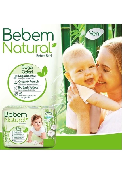 Bebem Bebek Bezi Natural Jumbo Avantaj Pk Beden:1 (2-5kg) Yenidoğan 240 Lı