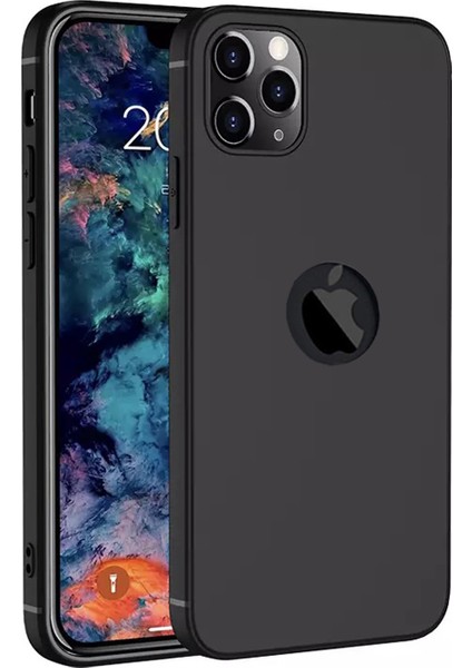 Apple iPhone 12 Pro Kılıf Ultra Ince Siyah Silikon + Tam Kaplayan 5d Ekran Koruyucu