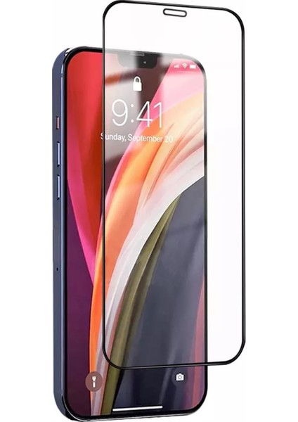 Apple iPhone 12 Pro Kılıf Ultra Ince Siyah Silikon + Tam Kaplayan 5d Ekran Koruyucu