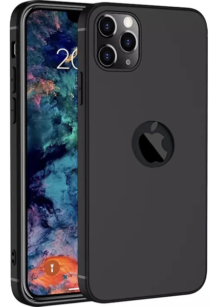 Apple iPhone 12 Pro Max Kılıf Ultra Ince Siyah Silikon + Tam Kaplayan 5d Ekran Koruyucu