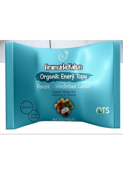 Organik Aramızda Kalsın Enerji Topu Fındık&hindistancevizli 32 gr x 16'lı