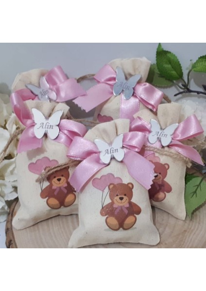 30 Adet Ayıcıklı Lavanta Kesesi Kız Bebek Şekeri
