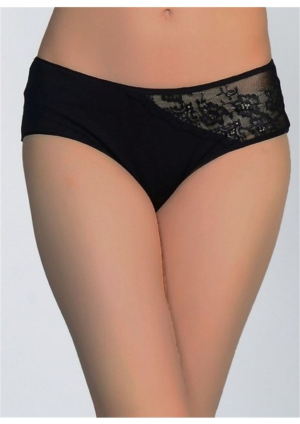 467 Pamuklu Dantelli Normal Külot - Siyah modelleri