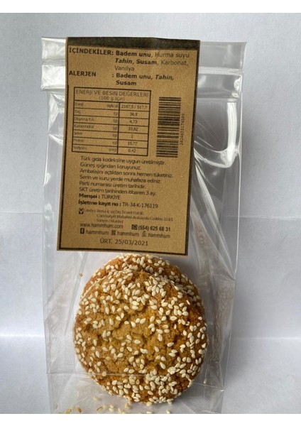Vegan Tahinli Kurabiye - 60 gr fiyatları