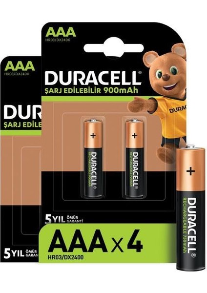 Şarj Edilebilir Aaa 900MAH Piller 4'lü