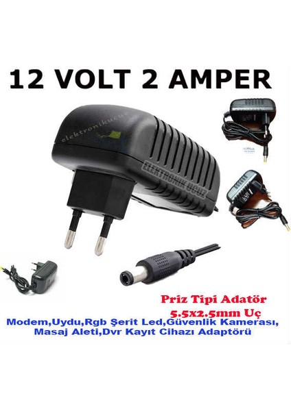 12V 2 Amper Adaptör Priz Tipi