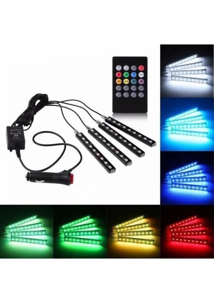 Erka Otomotiv Araç Içi Ayak Altı LED Rgb Müzik Ritim Algılama