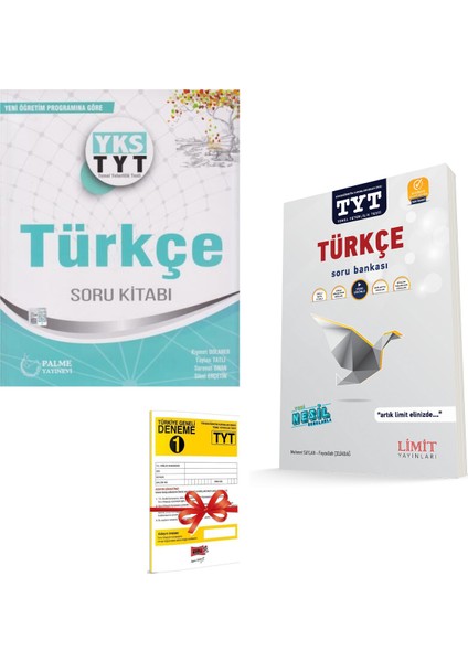 TYT Türkçe Soru Kitabı ve Limit Yayınları TYT Türkçe Soru Bankası Seti - Deneme