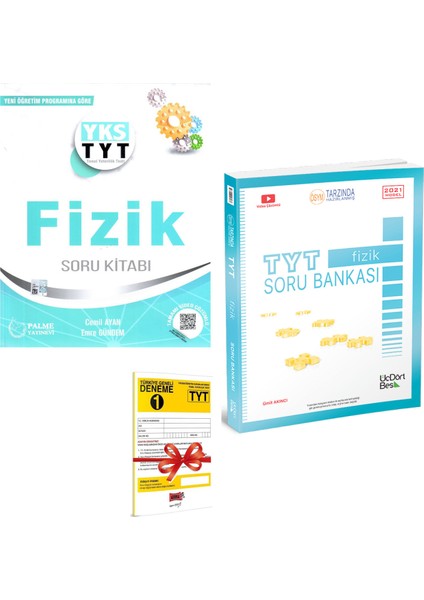 TYT Fizik Soru Kitabı ve 345 Yayınları TYT Fizik Soru Bankası Seti - Deneme