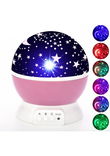 Star Master Dönen Yıldızlı Gökyüzü Projeksiyon Gece Lambası Pembe