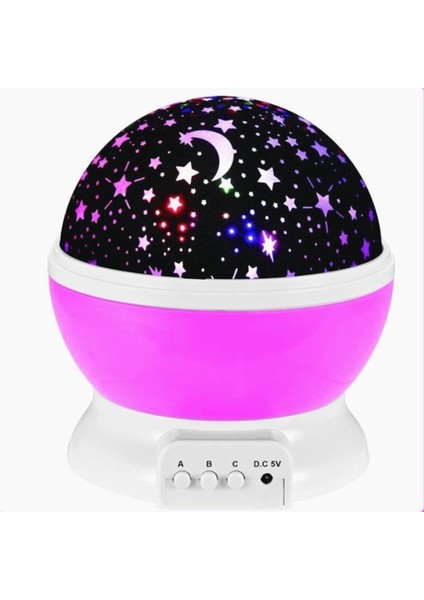 Star Master Dönen Yıldızlı Gökyüzü Projeksiyon Gece Lambası Pembe modelleri