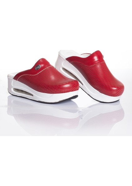 20TASARIMTERLIK Kırmızı Renk Airmax Sabo Terlik Hemşire Terliği Doktor Terliği Hastane Terliği Air Sabo Terlik Medikal Sabo Terlik
