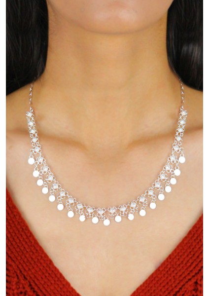 Tek Sıra Kişniş Midyat Gümüş Gerdanlık Kolye