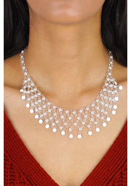 Dört Sıra Kişniş Midyat Gümüş Gerdanlık Kolye