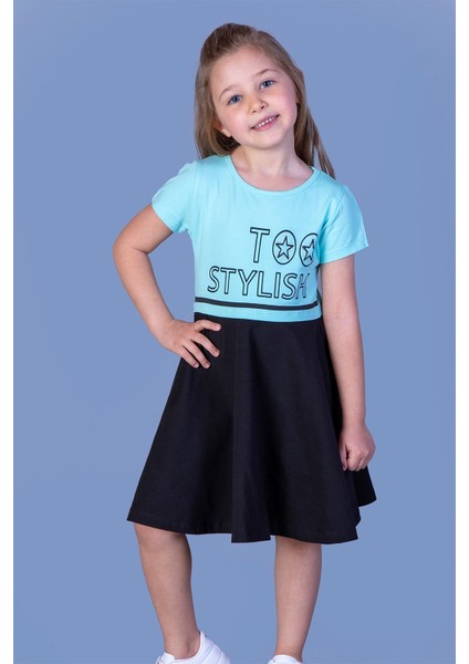 Toontoy Kız Çocuk Too Stylısh Baskılı Elbise