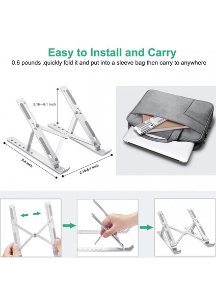 HT-119 Katlanır Alüminyum Laptop ve Tablet Standı