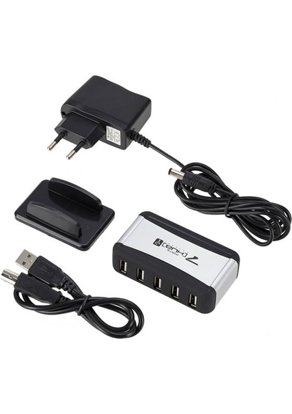 7 Port USB Çoklayıcı USB Hub Çoğaltıcı - Adaptörlü Pc Notebook