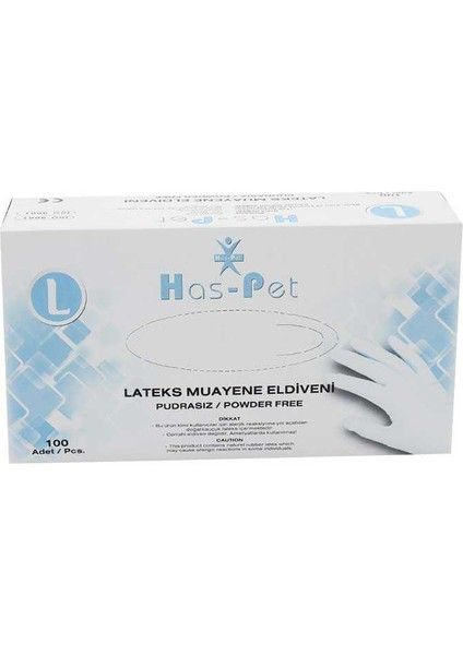 Lateks Beyaz Pudrasız Eldiven Large 100 Lü