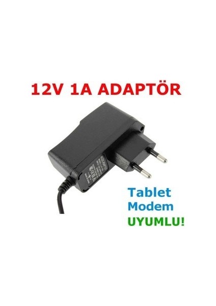 Adaptör 12V 1A Ac/dc Adaptör 12V Ac Adaptör Switch Mode Korumalı Tablet/modem Mtc  Mt-02 Adaptör