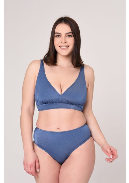 Aquaviva Kadın Indigo Büyük Beden Üçgen Yüksek Bel Bikini Takımı fiyatları