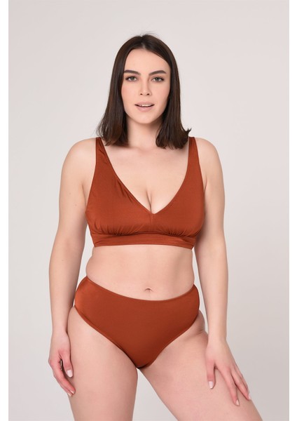 Aquaviva Kadın Tarçın Büyük Beden Üçgen Yüksek Bel Bikini Takımı fiyatları