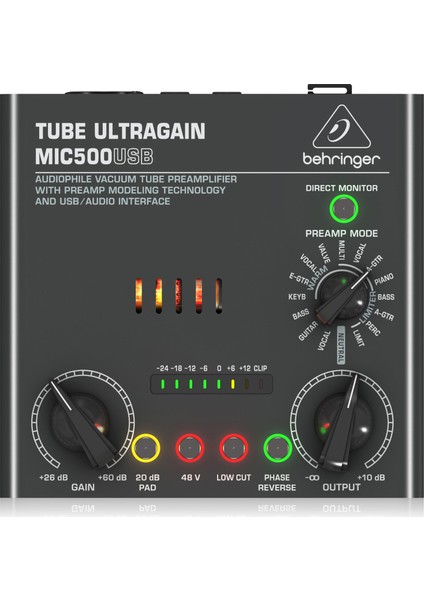 MIC500USB Tube Ultragain Vakum Tüp Mic Preamp / USB Ses Kartı