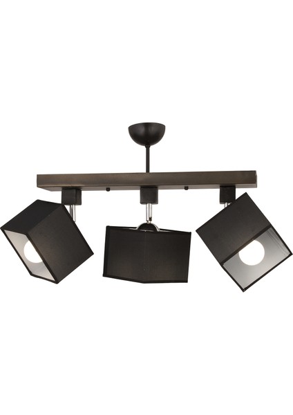 Grande 3Lü Siyah Modern Koridor Mutfak Salon Plafonyer Avize