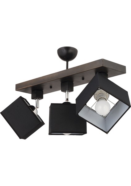 Grande 3Lü Siyah Modern Koridor Mutfak Salon Plafonyer Avize fırsatları