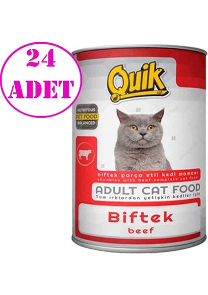 Biftekli Kedi Konservesi 415 gr 24 Adet