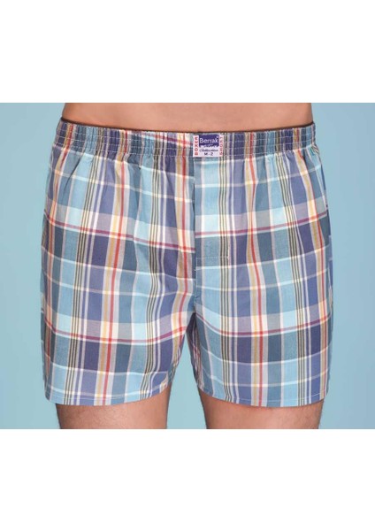 1070 Erkek Havlu Bel Desenli Poplin Boxer Short