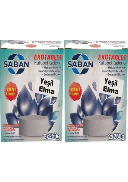 Nem Alıcı Rutubet Giderici Yedek Tablet 2'li 2 x 250 gr Yeşil Elma fiyatları